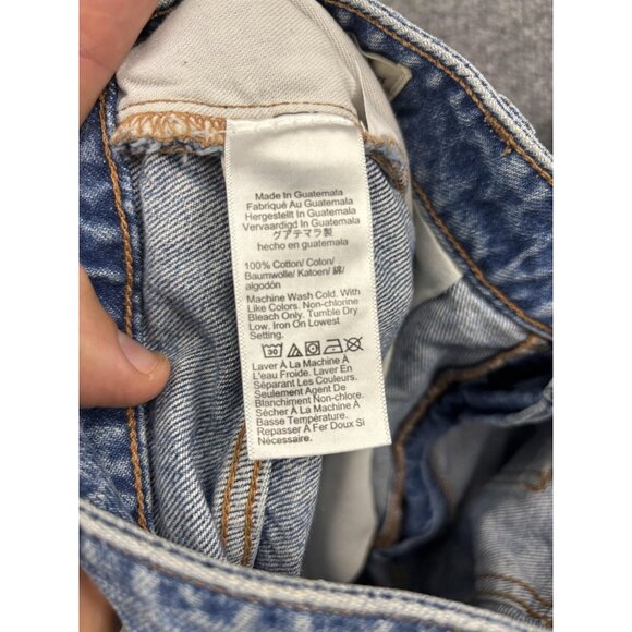 Madewell Shorts Womens 33 Blue Curvy Relaxed Mid-Length Denim Distressed Frayed - Picture 9 of 9